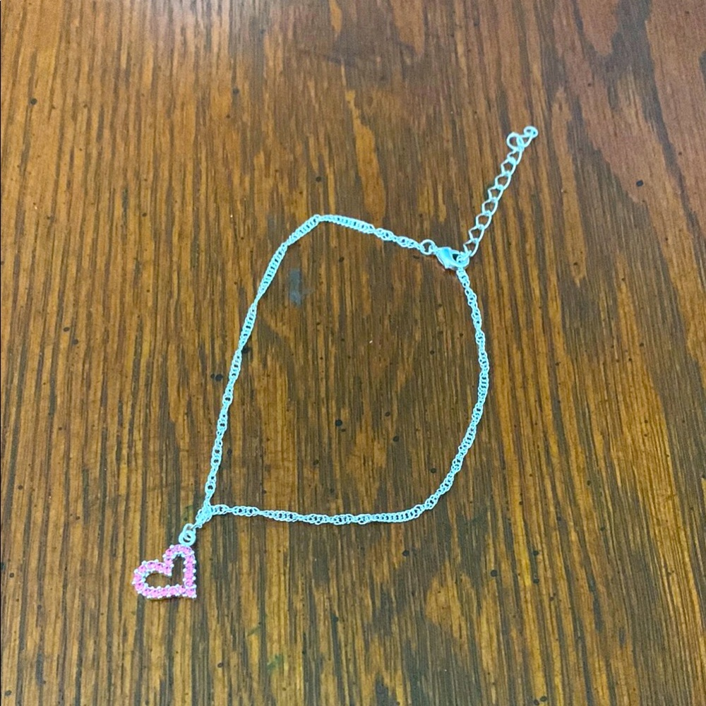 Silver Heart Charm ANKLET